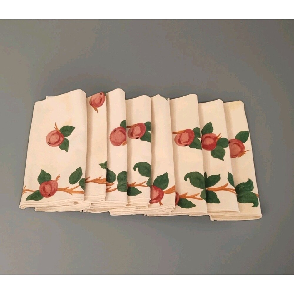Franciscan Apple Cloth Napkins Set 8 Dinnerware Go Along Pre-Owned